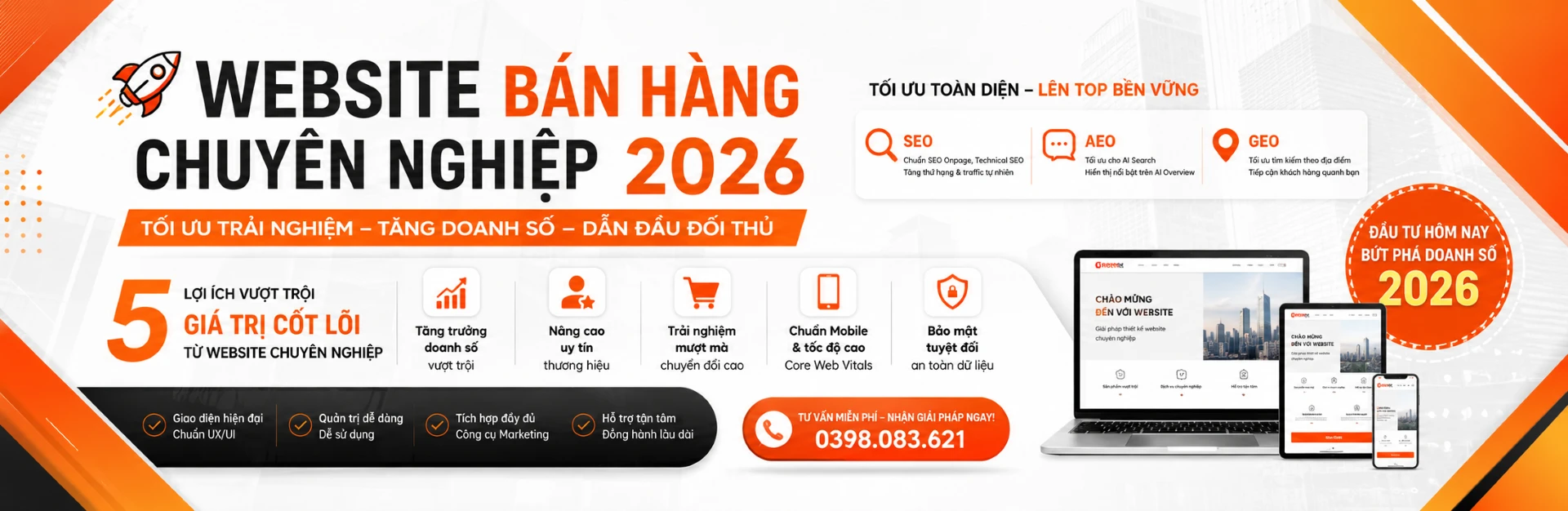Wemetrics cung cấp giải pháp thiết kế hệ thống Website