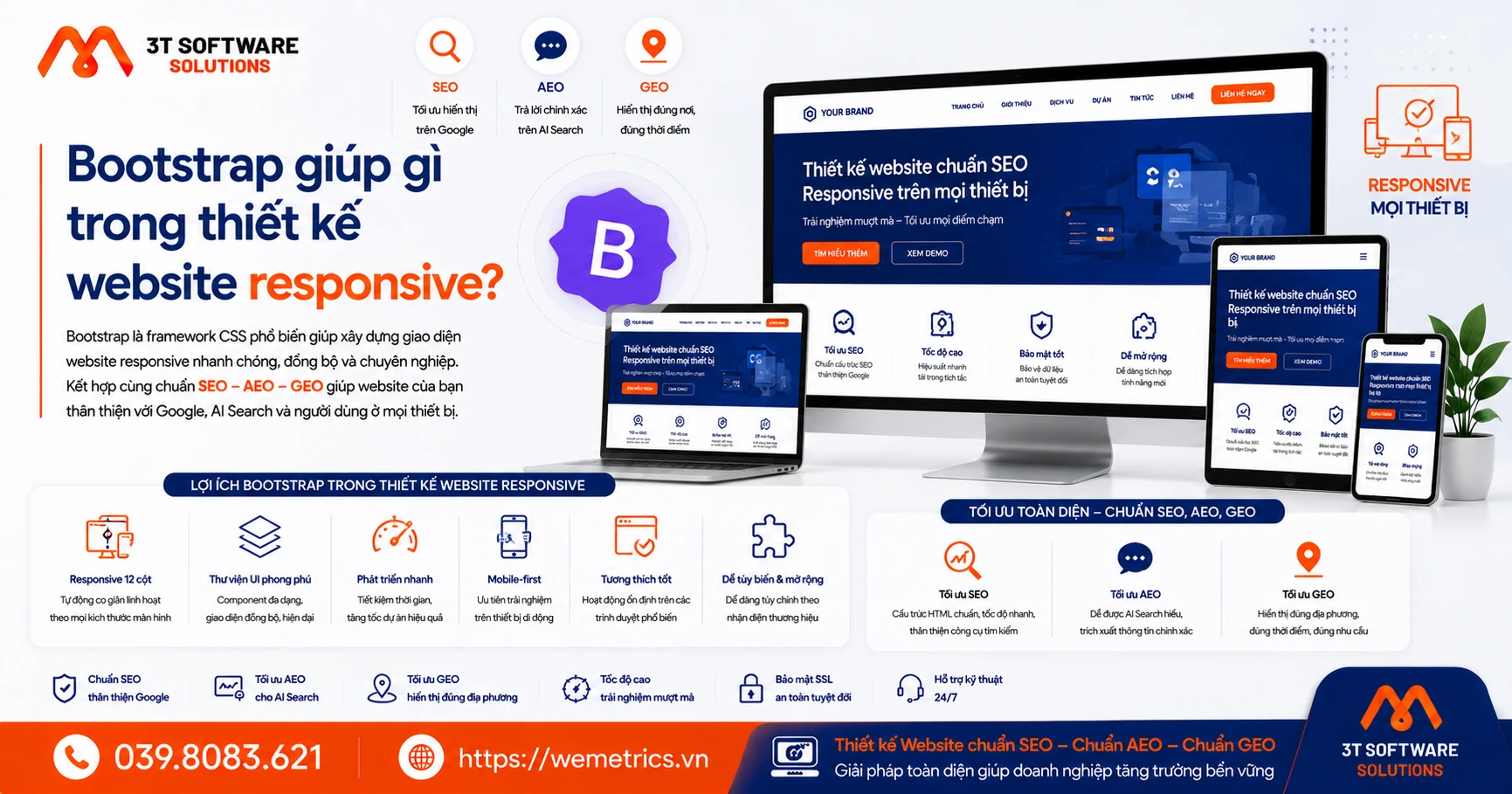Bootstrap giúp gì trong thiết kế website responsive?