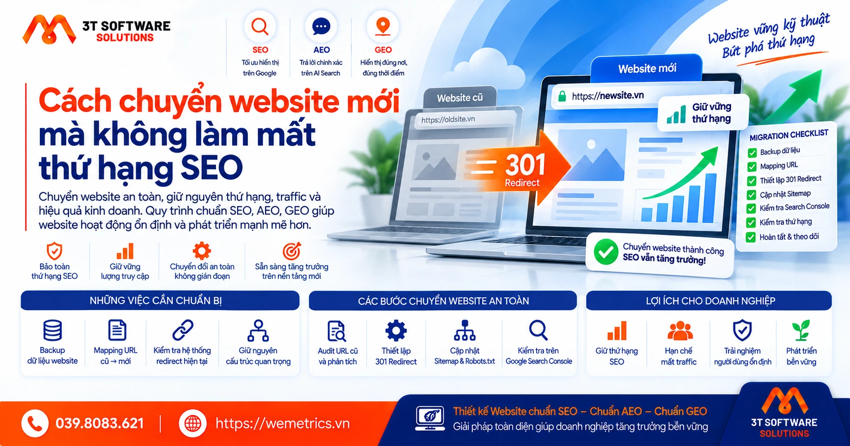 Cách chuyển website mới mà không làm mất thứ hạng SEO