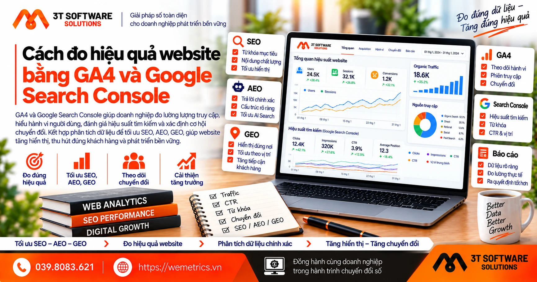 Cách đo hiệu quả website bằng GA4 và Google Search Console
