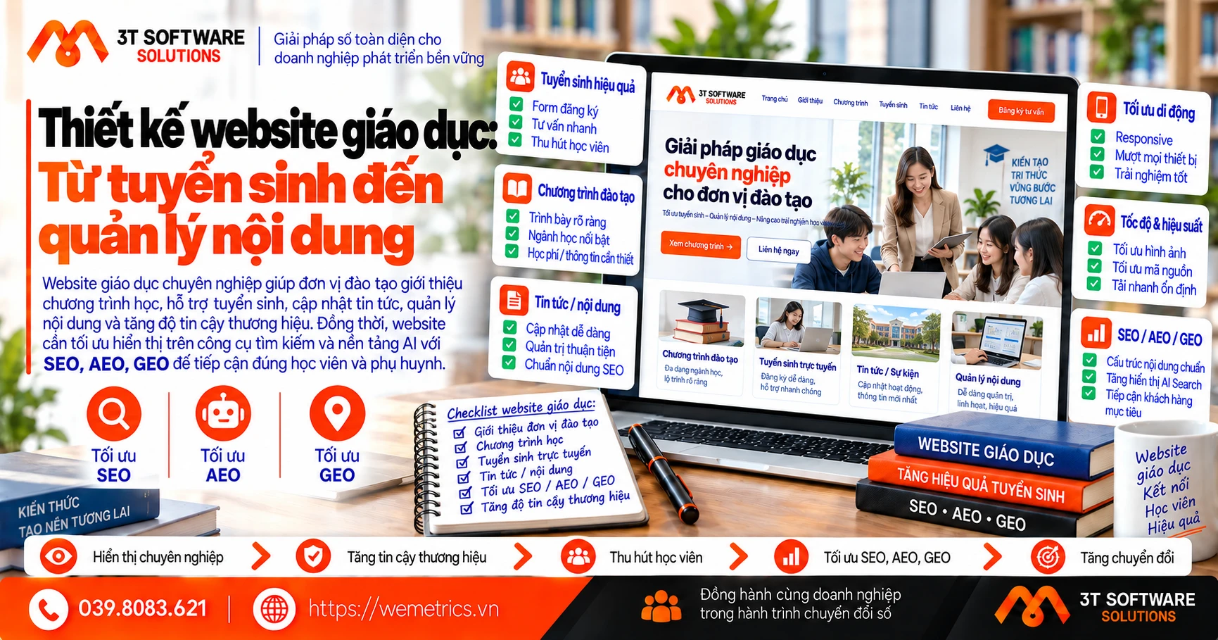 Thiết kế website giáo dục: Từ tuyển sinh đến quản lý nội dung