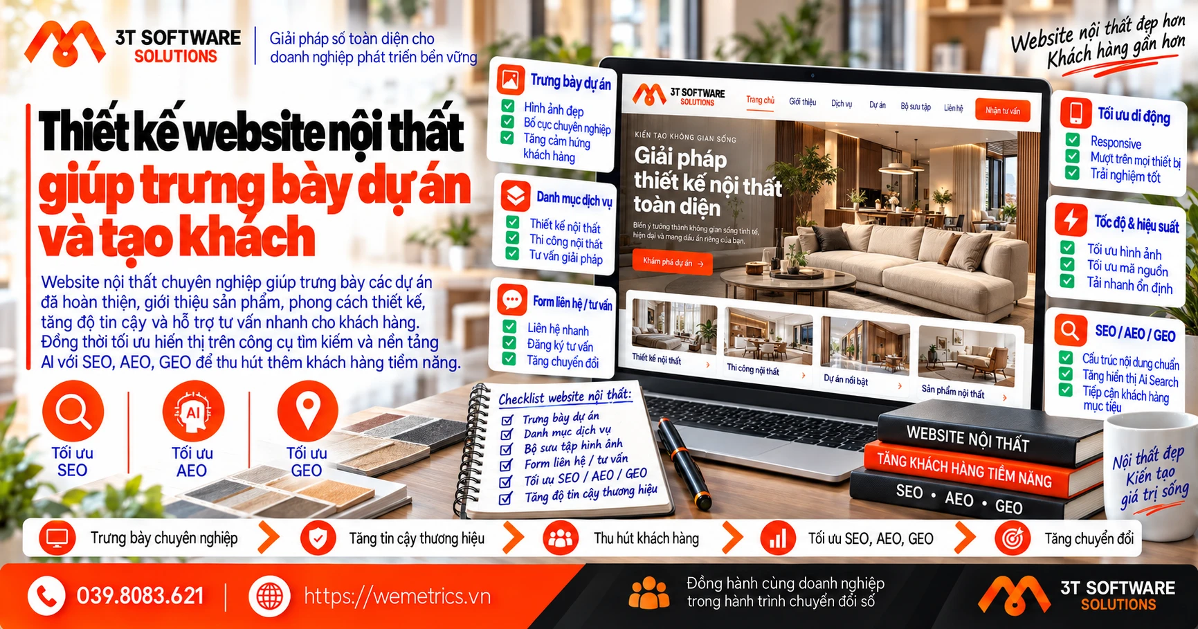 Thiết kế website nội thất giúp trưng bày dự án và tạo khách hàng