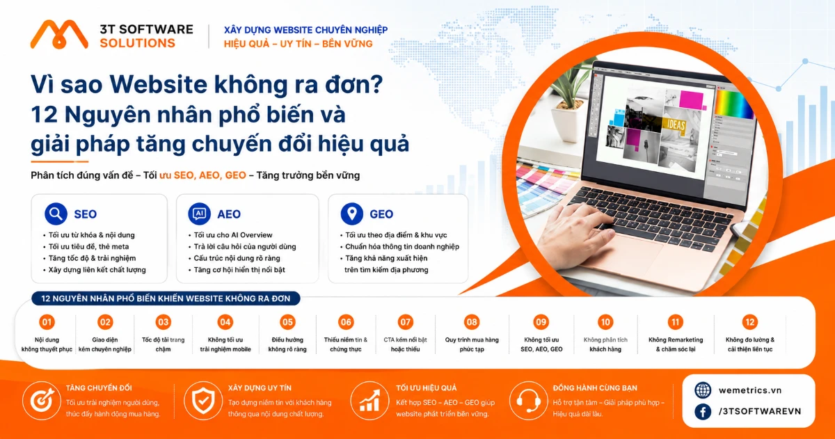 Vì sao Website không ra đơn? 12 Nguyên nhân phổ biến và giải pháp tăng chuyển đổi hiệu quả