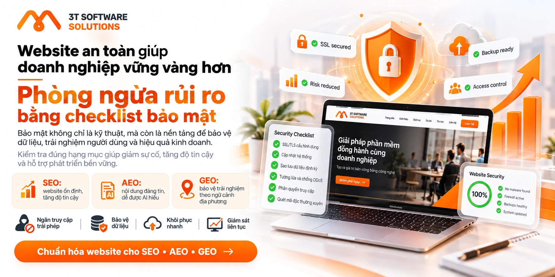 Bảo mật website doanh nghiệp: Checklist phòng ngừa rủi ro