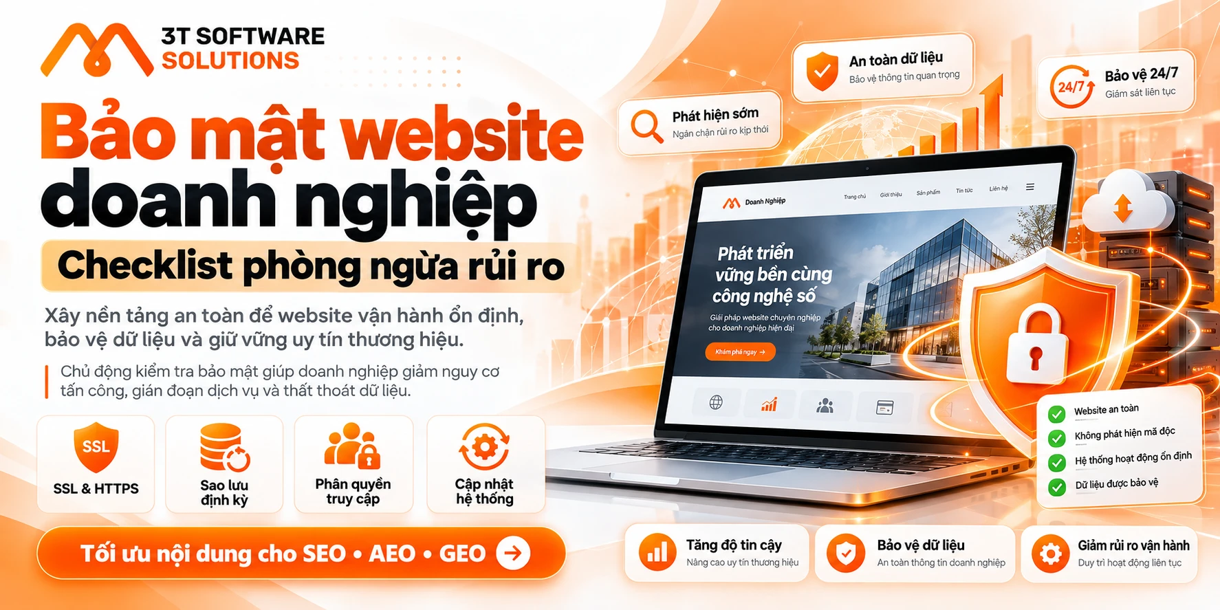 Bảo mật website doanh nghiệp: Checklist phòng ngừa rủi ro