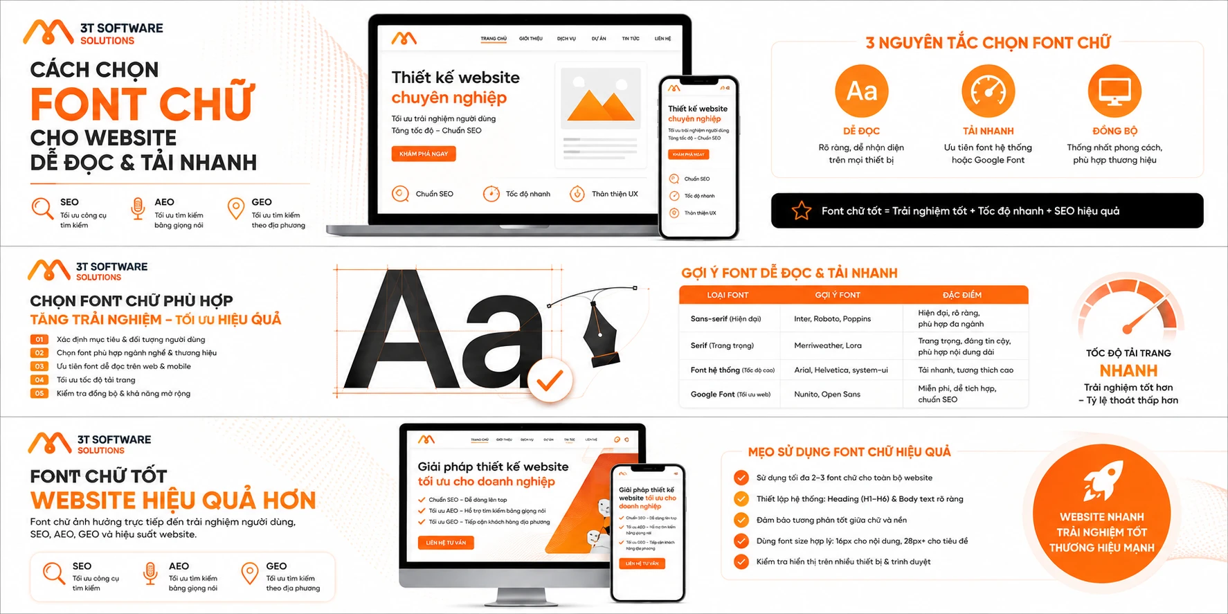 Cách chọn font chữ cho website dễ đọc và tải nhanh
