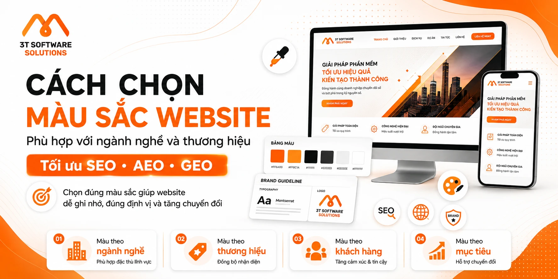 Cách chọn màu sắc website phù hợp với ngành nghề và thương hiệu
