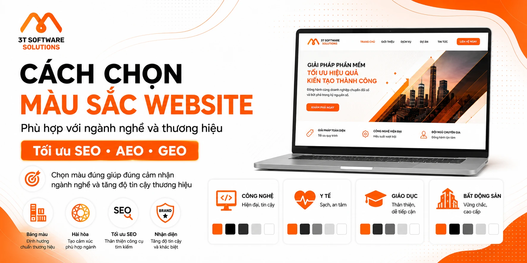 Cách chọn màu sắc website phù hợp với ngành nghề và thương hiệu