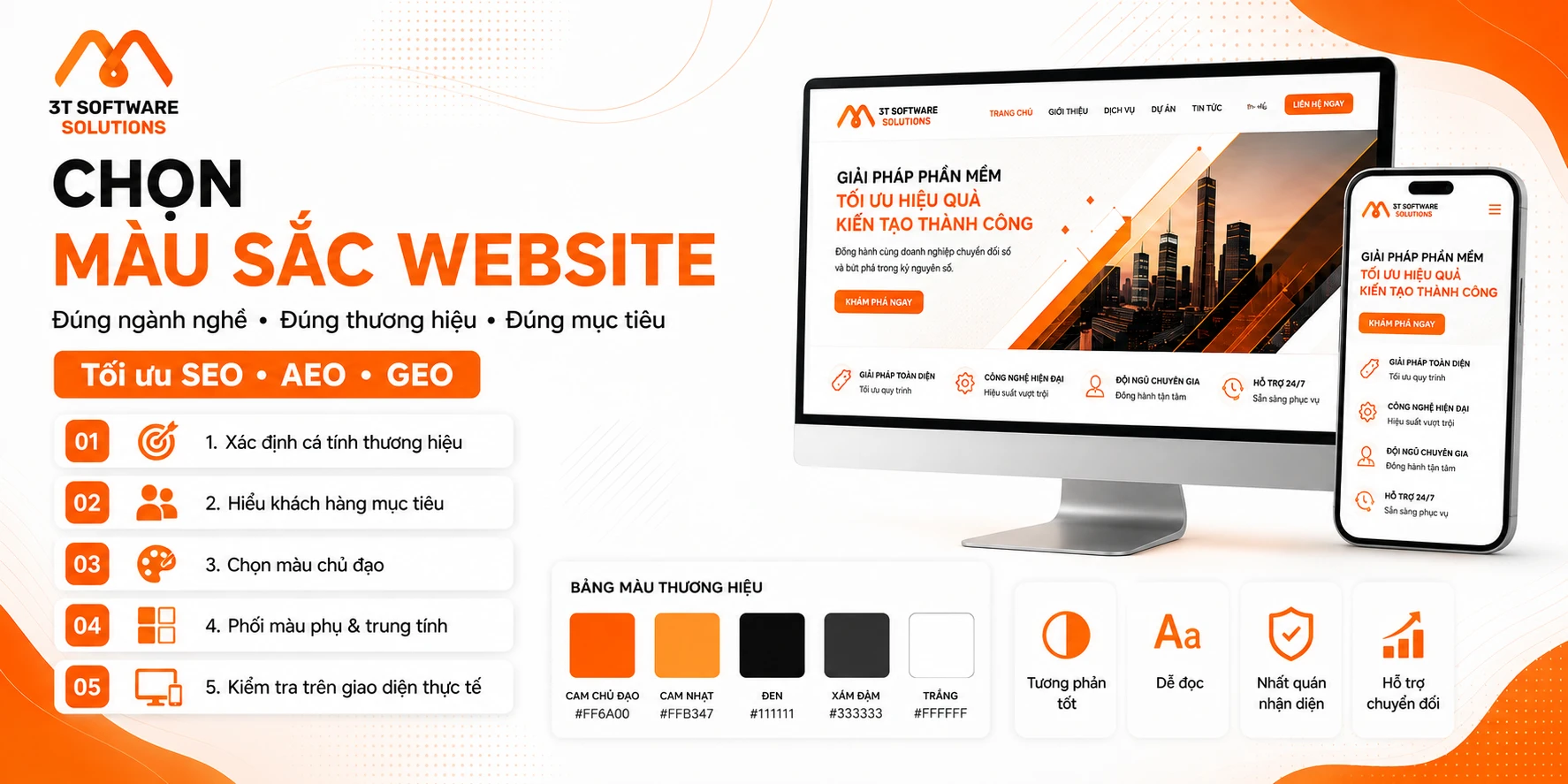 Cách chọn màu sắc website phù hợp với ngành nghề và thương hiệu