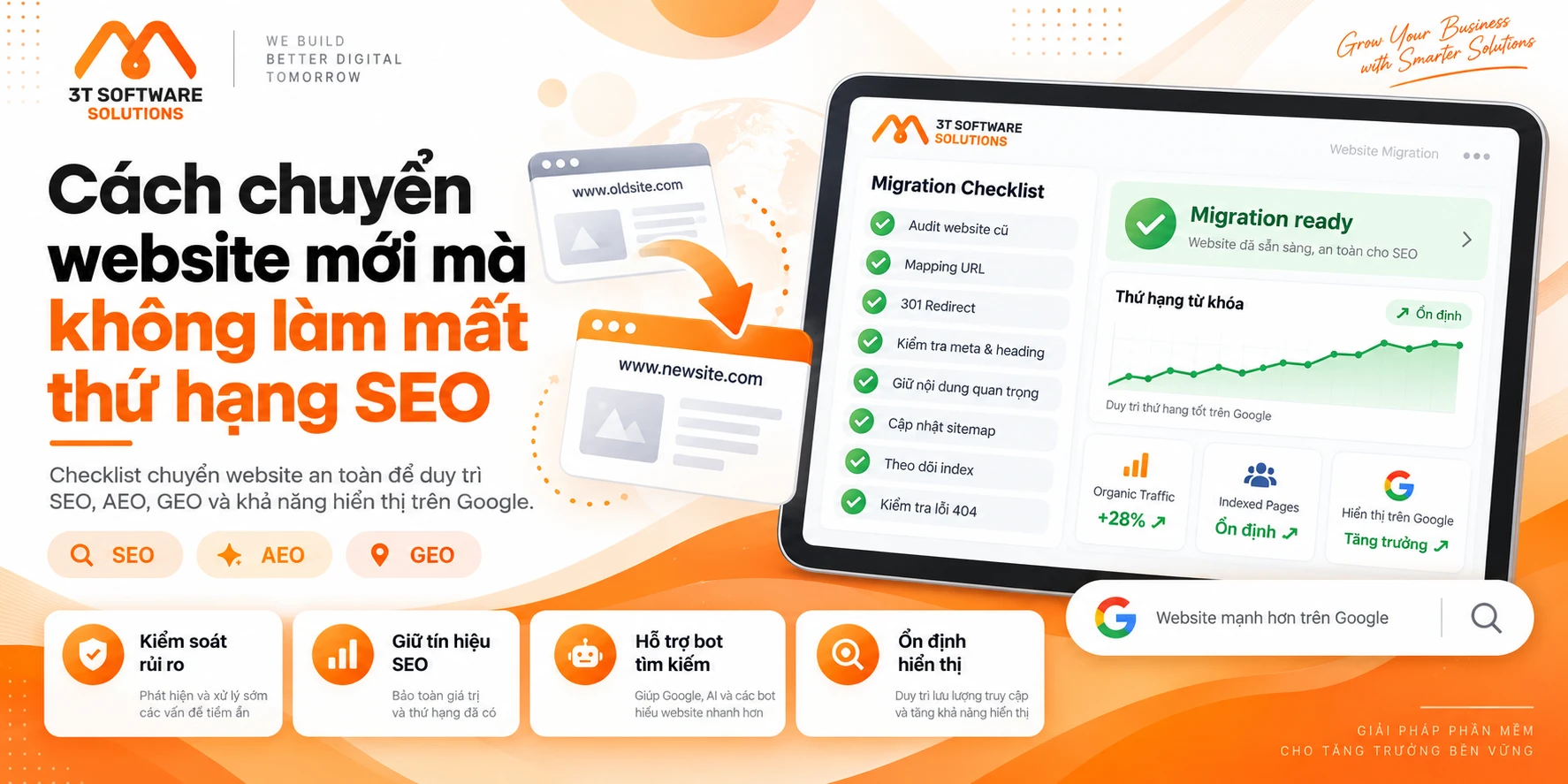 Cách chuyển website mới mà không làm mất thứ hạng SEO