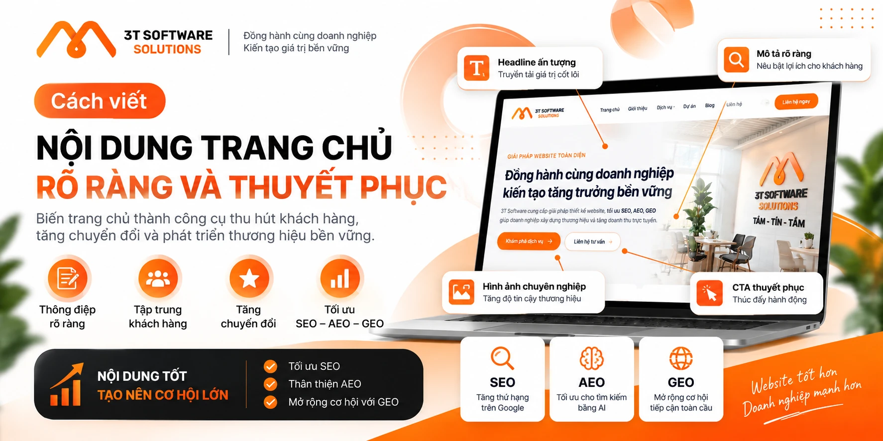 Cách viết nội dung trang chủ rõ ràng và thuyết phục