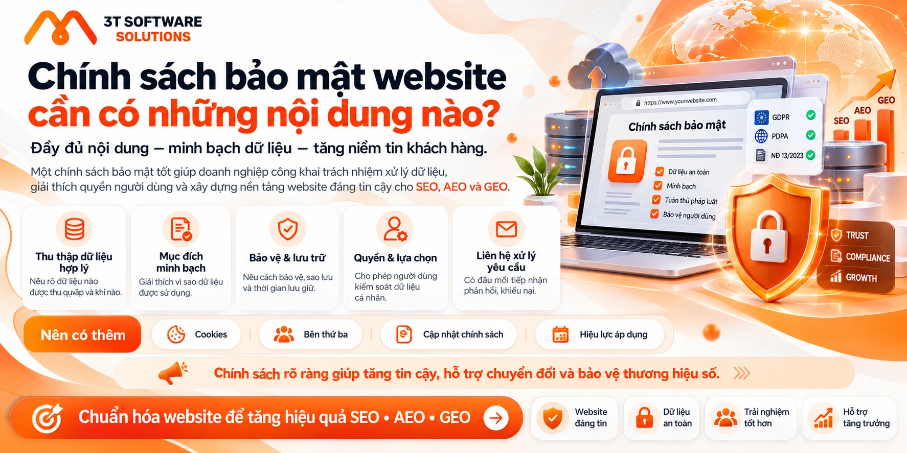 Chính Sách Bảo Mật Website Cần Có Những Nội Dung Nào?