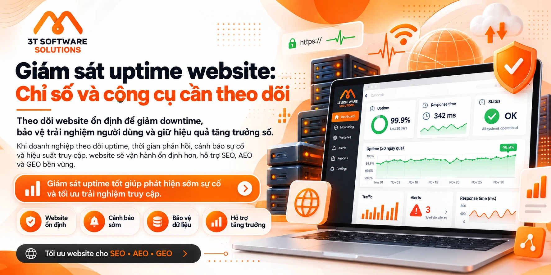 Giám sát uptime website: Chỉ số và công cụ cần theo dõi