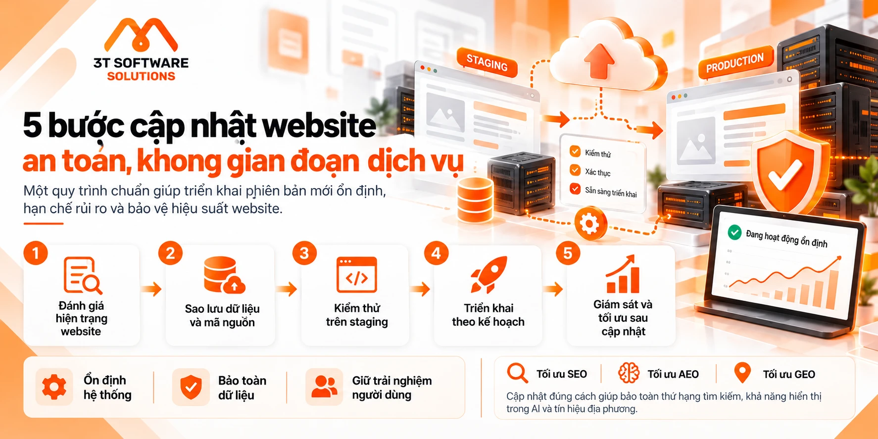 Quy trình cập nhật website an toàn không gián đoạn dịch vụ