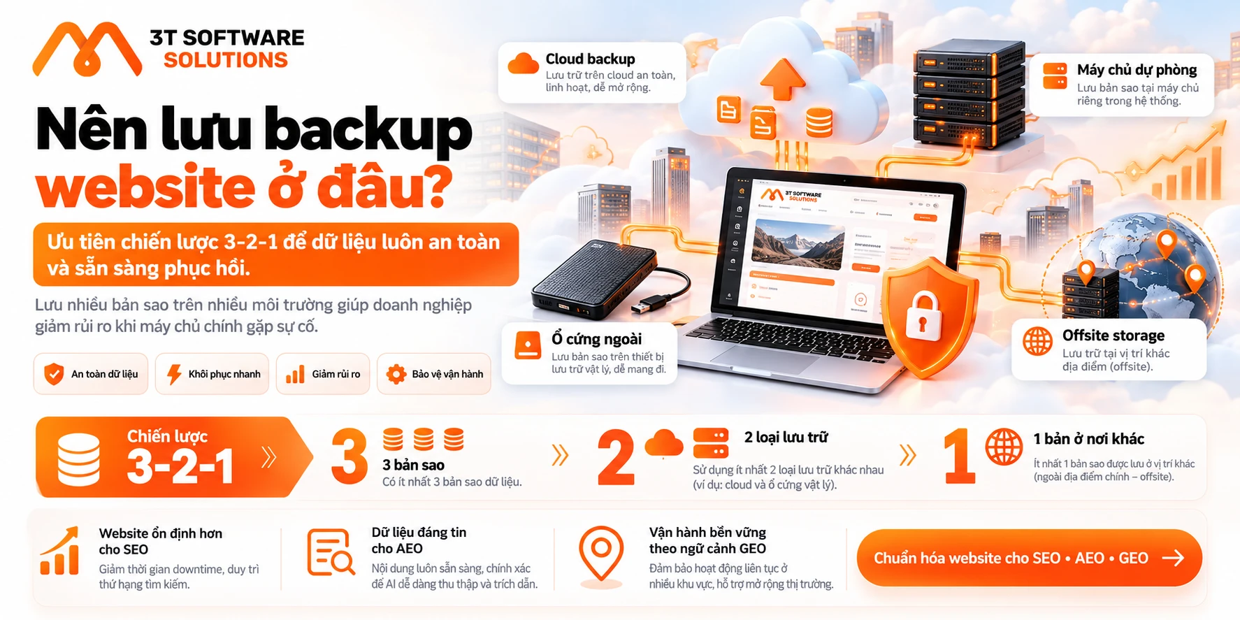 Sao lưu website: Nên backup bao lâu một lần và lưu ở đâu để an toàn?