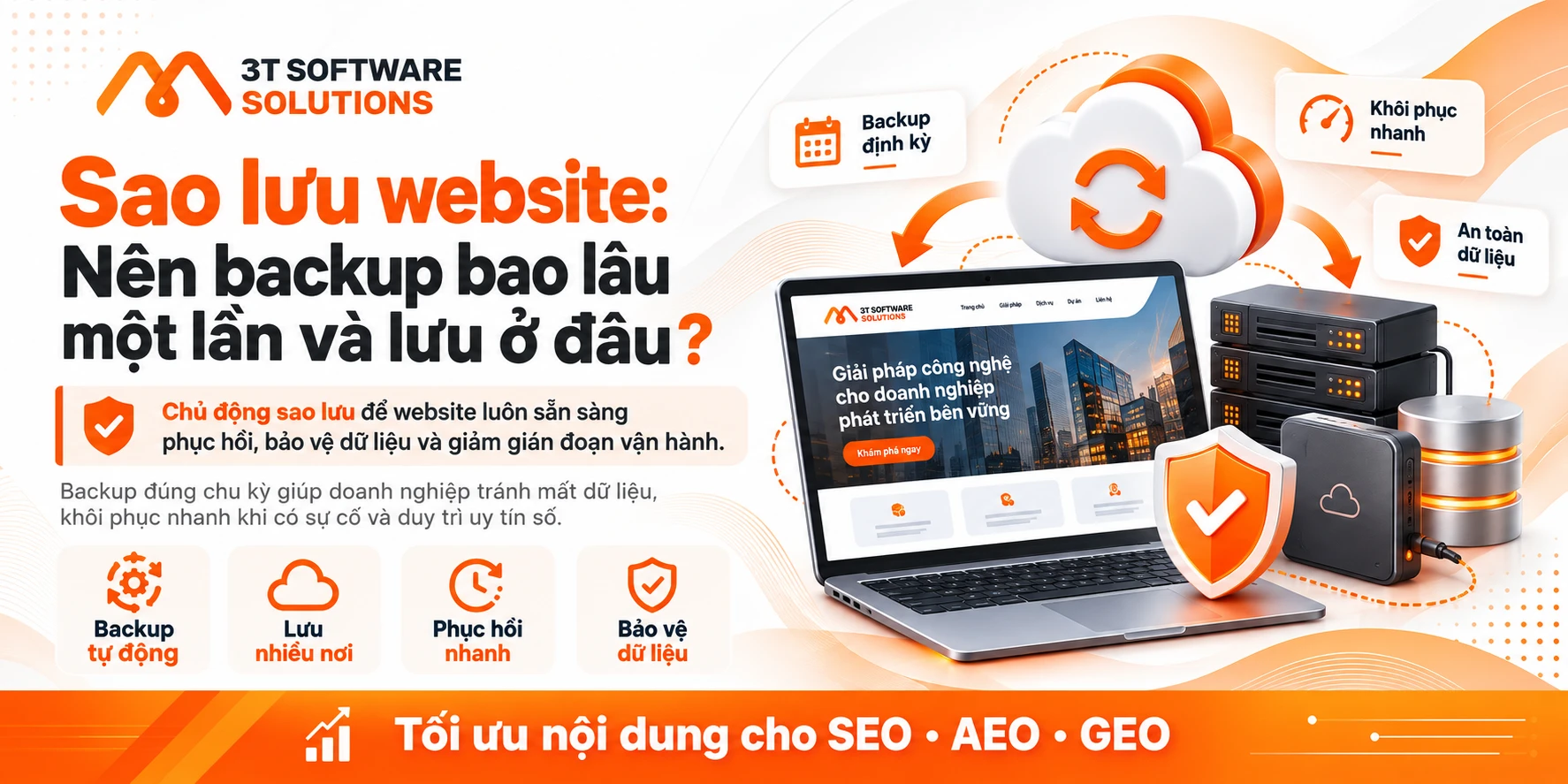 Sao lưu website: Nên backup bao lâu một lần và lưu ở đâu để an toàn?