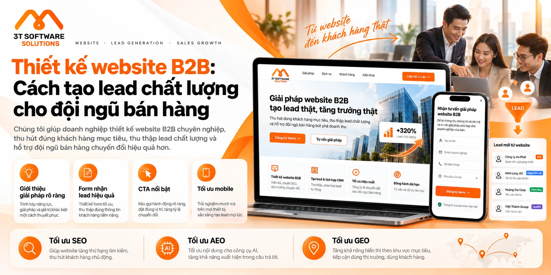 Thiết kế website B2B: Cách tạo lead chất lượng cho đội ngũ bán hàng