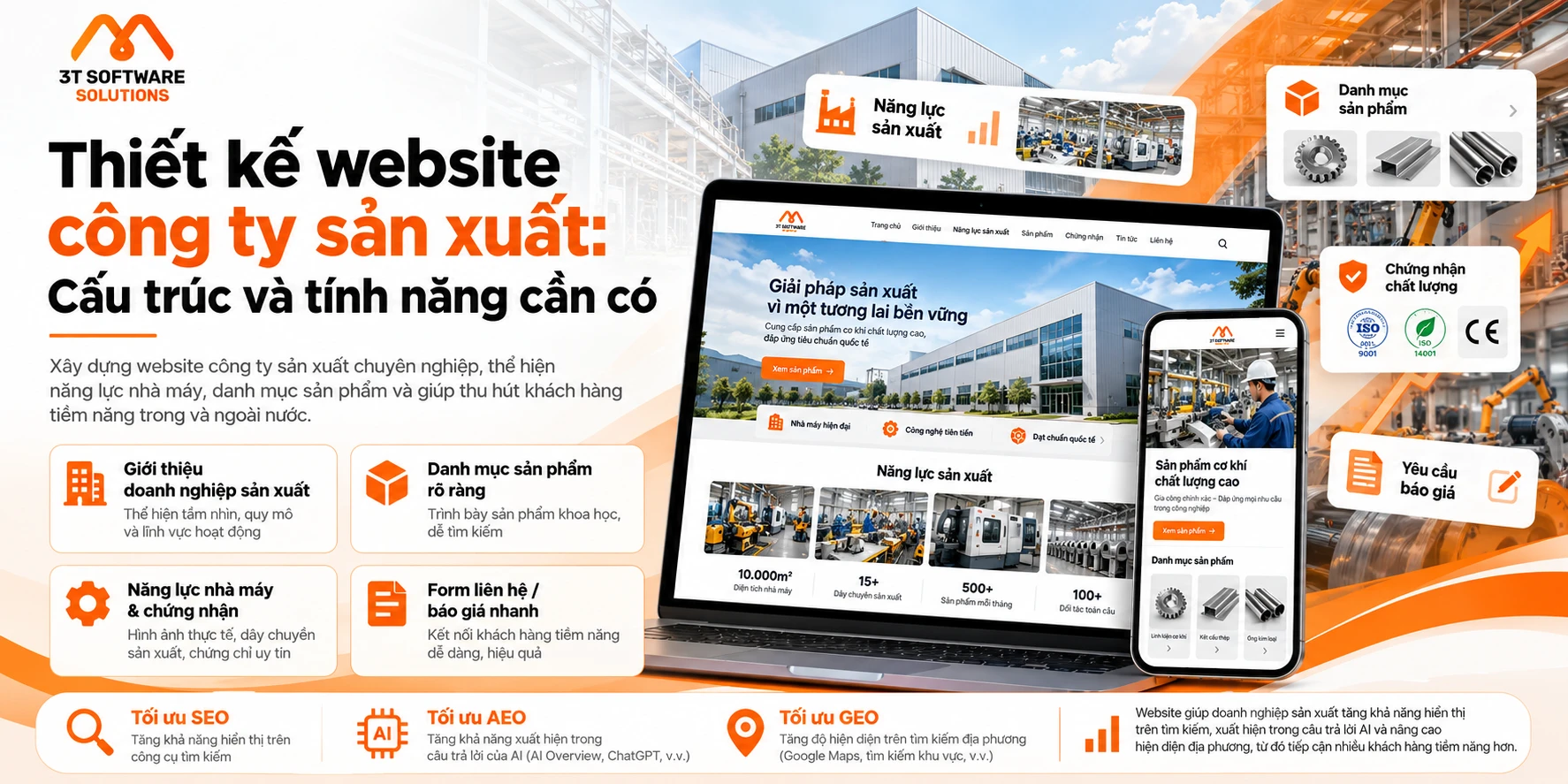 Thiết kế website công ty sản xuất: Cấu trúc và tính năng cần có