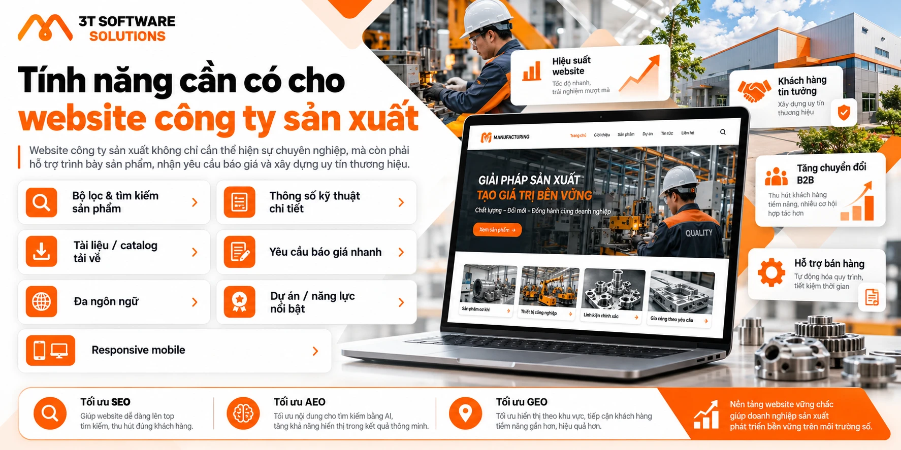 Thiết kế website công ty sản xuất: Cấu trúc và tính năng cần có