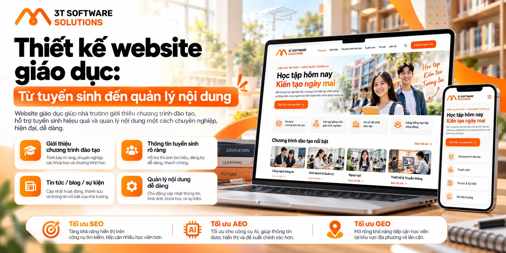 Thiết kế website giáo dục: Từ tuyển sinh đến quản lý nội dung