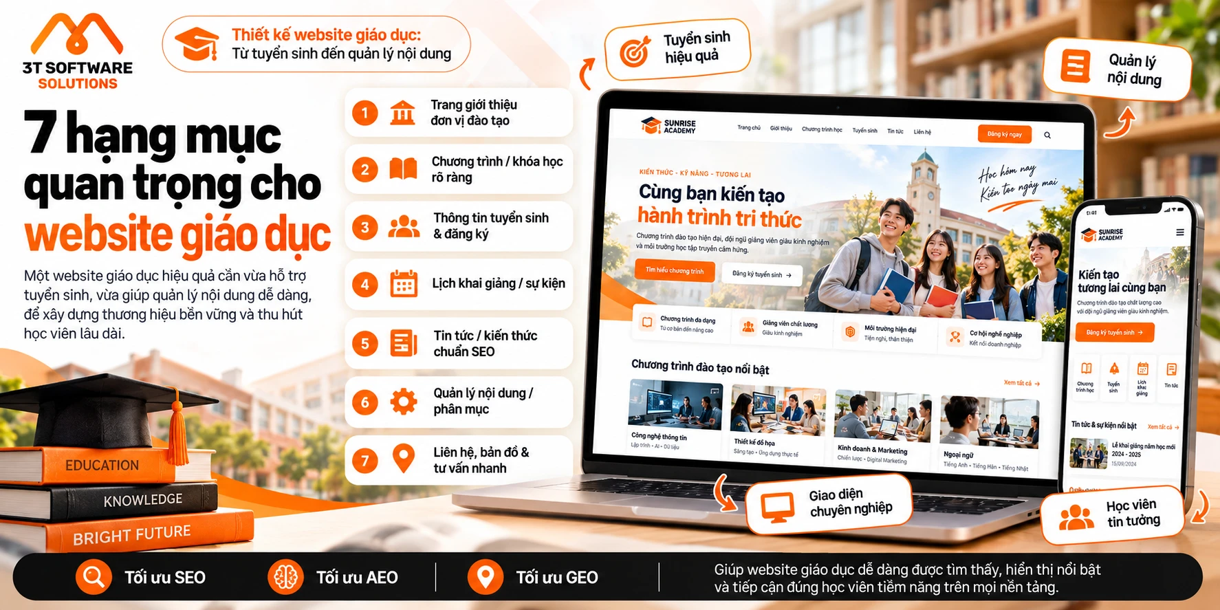 Thiết kế website giáo dục: Từ tuyển sinh đến quản lý nội dung