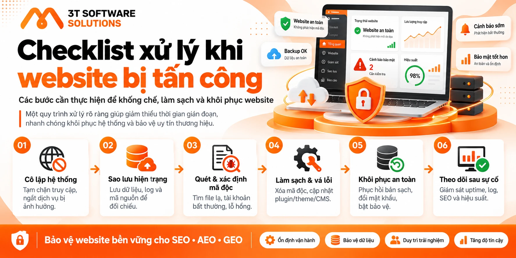 Website bị tấn công phải làm gì? Quy trình xử lý sự cố